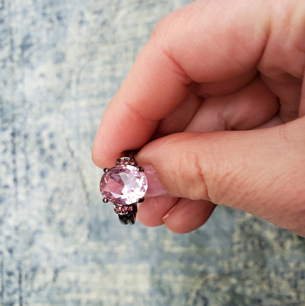 VDAY Treat! Pink Sapphire 💞 Black Rhodium
